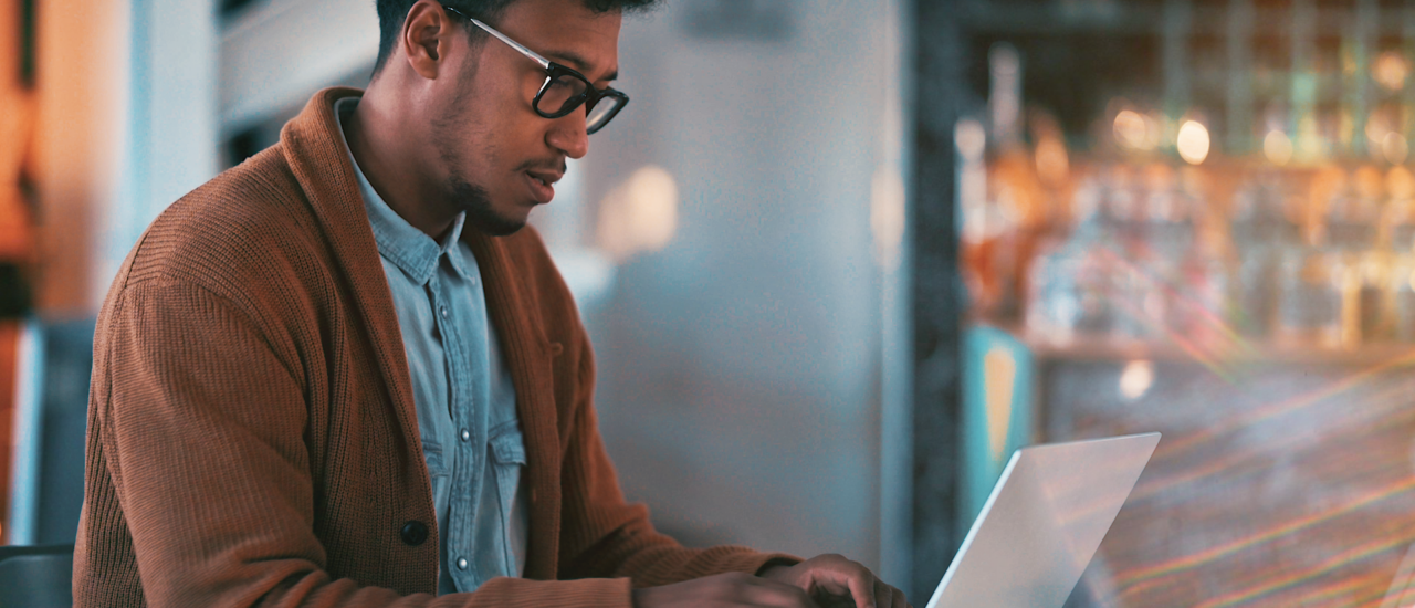 man at computer