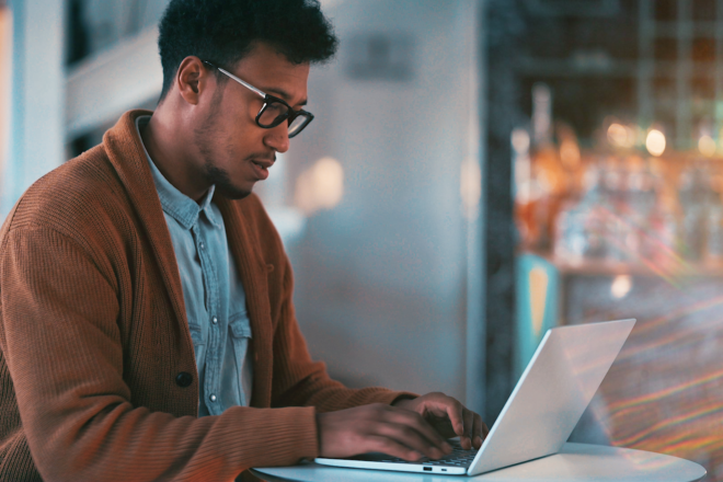 man at computer