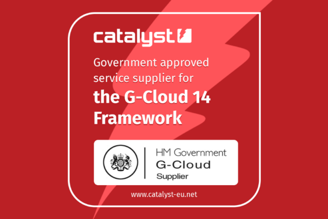 Graphic of G-Cloud14 - Government-approved service supplier for the G-cloud 14 Framework