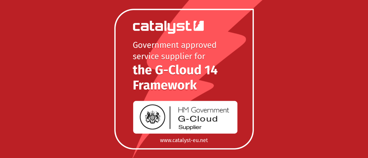 Graphic of G-Cloud14 - Government-approved service supplier for the G-cloud 14 Framework